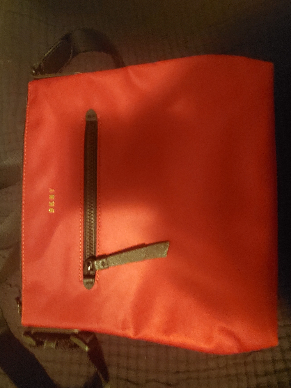 DKNY Red Crossbody with Front Zip Pocket